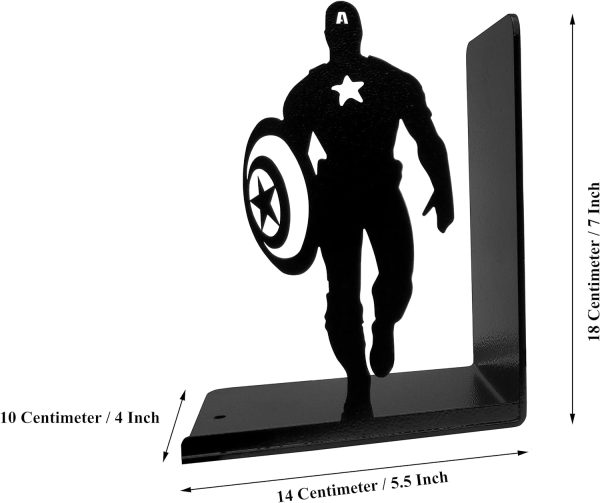 supplier direct superhero bookends | decorative bookends for shelves | non-skid book holders for shelves, table | unique home/office decor | heavy bookends| metal book ends| 7x5.5x4 inches each wholesale prices