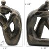 supplier direct lukitas unique decorative girl thinker bookends, home office books shelves stoppers holder, nonskid book stoppers, creative desktop ornaments for study room hotel shelves, resin, 1pair/2piece 6.5'' wholesale prices