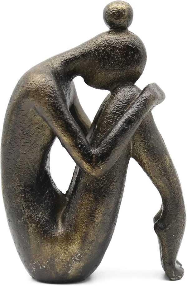 supplier direct lukitas unique decorative girl thinker bookends, home office books shelves stoppers holder, nonskid book stoppers, creative desktop ornaments for study room hotel shelves, resin, 1pair/2piece 6.5'' wholesale prices