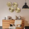 factory direct hicarer 4 pcs 12" metal wall art wall decor sunburst hanging metal artwork wall decor wall art decorations for home living room office (gold) volume discount