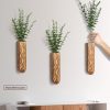 bulk purchase wall planter, geometric pattern wall vase for living room and farmhouse wall decor, 3 pack hanging planter for holding dried flowers and faux greenery, modern wood planter trade price