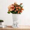oem/odm services white ceramic vase unique cute bow decorative bouquet flower vases, 9.64in large modern dried flowers tulips branches vase for home living room table decor women girl gifts affordable bulk deals