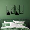 factory direct ruelen 4 pcs metal mountain and forest wall decorations line drawing wall art minimalist wall decor rustic nature home wall art sculpture office living room bedroom volume discount