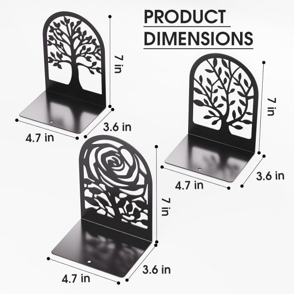 supplier direct maxgear decorative book ends, heavy duty bookends for shelves, metal bookends for heavy books, book shelf holder office bookends black 3pair, books supports, non-skid book stoppers 6.89x4.89x3.54 inch wholesale prices