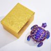 dropship from factory yu feng sea turtle figurine trinket boxes hinged collectible crystal bejeweled decorative turtle animal jewelry holder box(purple) mass production supply
