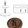 wholesale direct genmous & co. farmhouse tiered tray decor with distressed wood bead garland, decorative 2 tiered serving tray with metal handle for rustic home décor bulk purchase at factory prices