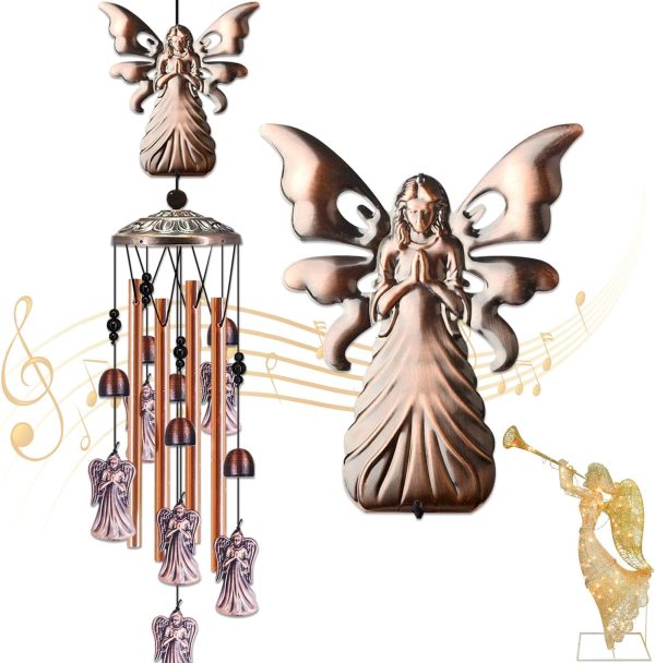 producer to buyer junqiu angel wind chimes, angel gifts for women mom, angel decor for outdoor room garden yard patio, religious wind chimes discounted pricing
