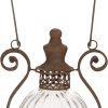 custom wholesale deco 79 metal glass lantern 11" h, 8" w-52931, 8" x 6" x 11", brown oem/odm services