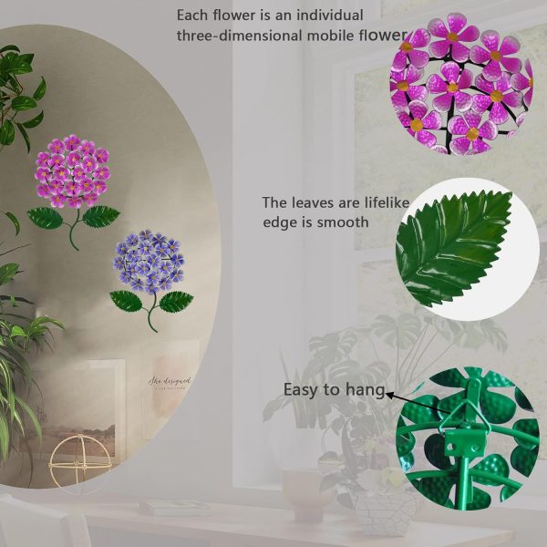 factory direct wotieuns metal flowers wall decor metal flowers outdoor decor metal art wall flowers wall decor suitable hanging for patio fence garden yard indoor and outdoor set of 2 volume discount