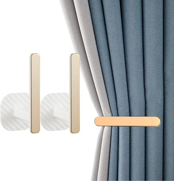 bulk purchase 2pcs gold curtain holders self adhesive curtain tieback l shaped wall mounted hook drapery curtain tiebacks window treatment holdbacks for home and cafe balcony decorative curtain drapery factory discount