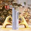 supplier direct book ends heart design, gold bookends for shelves, non-skid book end, heavy duty resin book stopper for books, decorative holder 10.43 x 3.93 x 5.51’’, gold wholesale prices