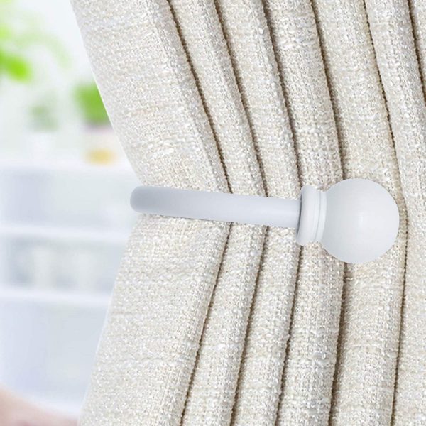 bulk purchase metal decorative curtain holdbacks, wall mounted window tiebacks draperies for bedroom, living room, office come with screws, set of 2, white factory discount