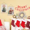 bulk purchase luvadian merry christmas wall art with wood poster hanger set of 2, christmas wall decor, christmas tree santa claus snowman posters artwork for wall, christmas wall hanging decorations, 12x16 inches trade price