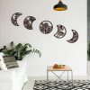 bulk purchase 5 pieces moon phase wall decor boho hanging moon phase nordic wood wall art for living room bedroom home wall decoration room apartment bar ornament (brown) trade price