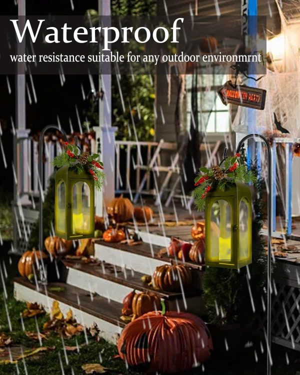 custom wholesale bdor christmas lantern decorative candle lantern 16 inch remote vintage set of 2 christmas decorations with timer led metal hanging lantern for home outdoor porch decor christmas centerpieces tables oem/odm services