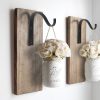 competitive pricing mkono 4 pack iron wall hooks for hanging plant lanterns, plant hanger fence metal bracket for bird feeders, wind chimes, mason jar sconces, light outdoor indoor rustic home decor, 3 inch one-stop wholesale