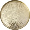 wholesale direct mygift 11 inch deluxe hammered brass round decorative tray - aluminum plated serving display platter, centerpieces and vanity tray - handcrafted in india bulk purchase at factory prices