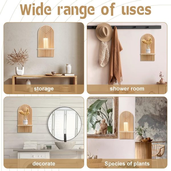 bulk purchase tatuo 2 pieces boho wooden rainbow wall shelves bohemian hanging shelf wall mount book shelf for living room bathroom bedroom classroom office nursery wall decor (classic) trade price
