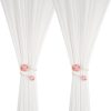 bulk purchase suq i ome 2 pieces of handmade artificial flower curtain holdbacks clips window drape twist tie backs for women, girls bedroom decorative draperies holdbacks (pink) factory discount