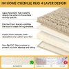 global sourcing accumtek upgrade extra large beige bathroom rug set 3 pieces ultra soft, thick absorbent bath mats, non slip chenille toilet mat for bathroom, bedroom, kitchen oem/odm services
