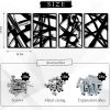 factory direct zzbakress 4 pieces abstract metal wall art, minimalist art decoration, paintings wall decor, 3d structure sculptures decor for living room bedroom bathroom office (black style 1) volume discount