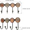 competitive pricing coat rack wall mounted with 4 hooks, round brown pattern decorative wall hooks for hanging hat, key, towel, purse, bag and robe, for entryway bathroom organizer hanger one-stop wholesale