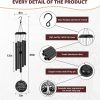 producer to buyer sympathy wind chimes for loss of loved one, memorial windchimes for lost father mother, remembrance bereavement gift with card, in memory of dad mom metal funeral decor for garden outdoor (39“ black) discounted pricing