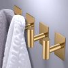 competitive pricing vaehold wall towel hooks, heavy duty sticky holder waterproof towel hooks for hanging coat, clothes, closet hook wall mount for kitchen (gold, adhesive 2 pack) one-stop wholesale