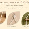 bulk purchase mkono macrame hanging shelves boho wall decor set of 2 rustic wood floating storage shelf for bedroom bathroom living room nursery dorm room, display shelving for hanging plants photos trade price