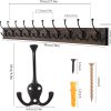 competitive pricing ibosins wall mounted coat rack with 10 decorative hooks, 34'' long, old wood color coat hanger, rustic coat hooks rail for entryway living room coat scarf bag towel hat one-stop wholesale