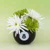 oem/odm services ban.do novelty 8 ball flower vase, retro ceramic shelf decor, unique and eclectic vase, 8-ball affordable bulk deals