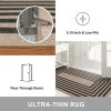 manufacturer direct lahome modern geometric easy jute rug, black 3x5 kitchen rug washable area rug for bedroom thin non slip indoor door mat, farmhouse laundry room rug contemporary carpet for office outdoor patio trade price