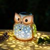 dropship from factory mininova garden statues owl solar lantern hollow out waterproof resin outdoor ornaments decorative lights for outside patio porch yard gifts mass production supply