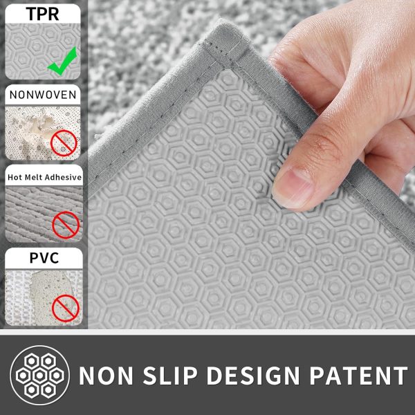 global sourcing yimobra bathroom rugs mat, extra soft comfortable bath rugs, non-slip, water absorbent and thick bathroom floor mats, machine washine, shaggy rugs for shower bathtubs, 24" x 17", grey&white oem/odm services
