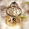 custom wholesale 6 pcs small metal tealight hanging birdcage lantern, vintage decorative centerpieces of wedding, party, gold oem/odm services