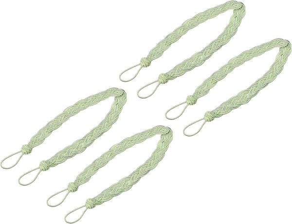 bulk purchase uxcell 4pcs curtain tiebacks, 58cm/23 braided drapery holdback holder decorative rope tie back, green/silver factory discount