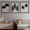 factory direct phirown metal wall art, black wall decor with light strips 3 pcs modern room decor rustic farmhouse wall decor, home decor wall for living room bedroom (vertical) volume discount