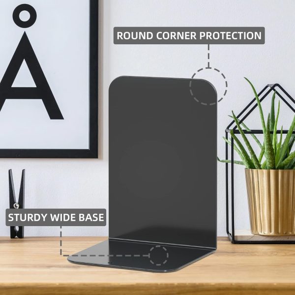 supplier direct vfine bookends 1 pair, bookends for shelves, metal black book ends for shelves, book ends for heavy books, book shelf holder for home office wholesale prices