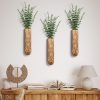 bulk purchase wall planter, geometric pattern wall vase for living room and farmhouse wall decor, 3 pack hanging planter for holding dried flowers and faux greenery, modern wood planter trade price