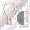 bulk purchase niceec 2 pack wooden ball magnetic curtain tiebacks boho home decor drape tie backs natural cotton hand woven rope curtain holdbacks for thin & thick home & office window draperies (beige) factory discount