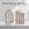 supplier direct heavy duty book ends for shelves, decorative book stopper for shelves, resin decor bookends for heavy books, modern home decor aesthetic book ends aesthetically pleasing layered arch design, set of 2 wholesale prices