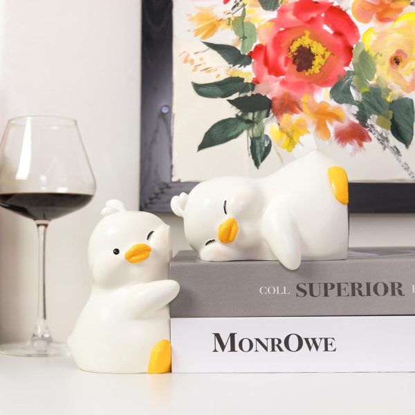 supplier direct cute bookends, cute hug ducks decorative bookend, book ends for shelves, cute home decor unique book holders book stoppers funny book end for kids children desk office bookshelf decor wholesale prices