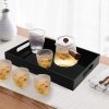 wholesale direct tasybox black serving tray, acrylic decorative serving trays with handles for kitchen dining room table ottoman vanity countertop 16" x 12" bulk purchase at factory prices