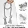 bulk purchase deconovo curtain tiebacks cotton rope for curtain drapes for home outdoor decor, decorative elegant curtain holdbacks, 2 pcs, grey factory discount