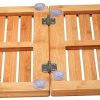 manufacturer direct bambüsi bamboo bath mat - foldable wood shower mat for easy storage, non-slip bathroom mat, versatile for indoor and outdoor use, ideal floor mat for spa, sauna, pool, 24" x 18" trade price