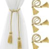 bulk purchase 4 pack curtain tiebacks window curtain tiebacks decorative tassels curtain tiebacks gold curtain tiebacks rope with tassels for home window curtain office decoration(gold) factory discount