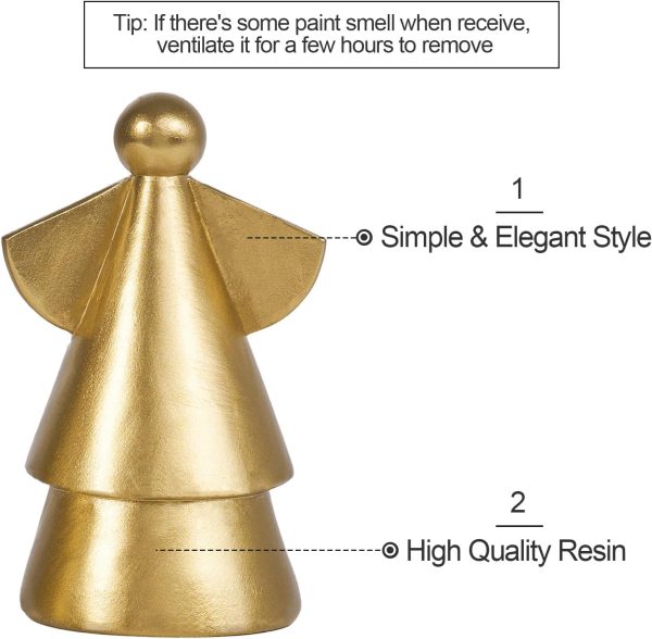 dropship from factory dn deconation angel figurines home decor, christmas resin angel statue decor set of 2, small gold decorative angel decor gifts for woman friends sister wedding decorations living room office decor mass production supply