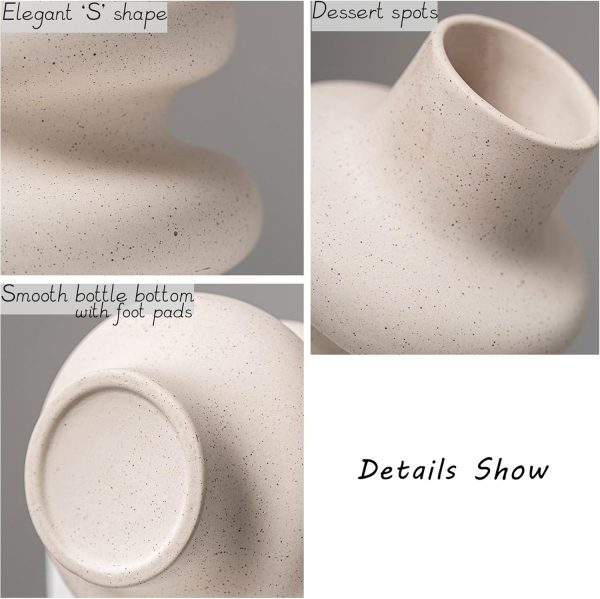 dropship from factory ceramic vases set 2, modern home decor,off white round vases,modern dried flower vases, boho home decor for centerpieces wedding dinner table party living room office bedroom mass production supply
