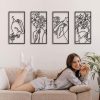 factory direct bakovity black metal wall decor, abstract woman wall art, minimalist line wall decor, modern aesthetic metal wall art for bedroom bathroom living room (4 pcs, 17 x 9 in) volume discount
