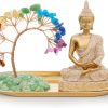 dropship from factory innolites 7 chakra crystal tree and buddha statue set, yoga meditation decor, money tree and buda statues for home living room office shelf decoration wealth and luck mass production supply